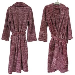 Barefoot Dreams CozyChic Shawl Collar Belted Robe Heathered Merlot Size 1 (XS/S)